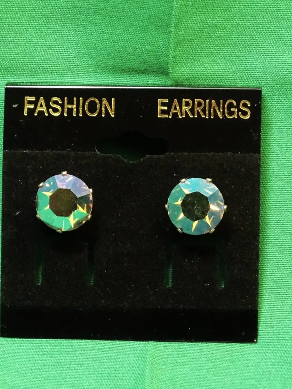 Large Aurora Borealis Crystal Stud Earrings